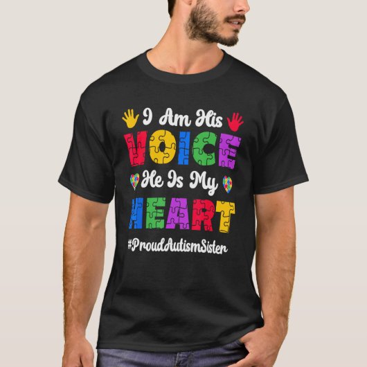 Zijn stem Trots Autisme Zuster Autisme Bewustzijn T-shirt (Voorkant)
