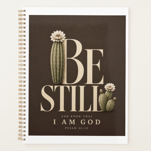 ZIJN STIL | Psalm 46:10 Planner | Walnoot (Voorkant)