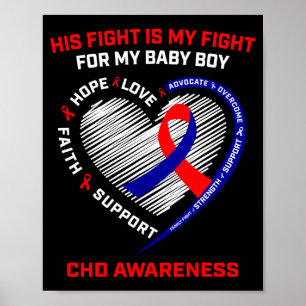 Zijn Strijd Baby Jongen Zoon Chd Bewustzijn Hartzi Poster