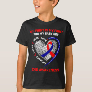 Zijn Strijd Baby Jongen Zoon Chd Bewustzijn Hartzi T-shirt