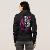 Zijn strijd... borstkanker hoodie (Achterkant volledig)