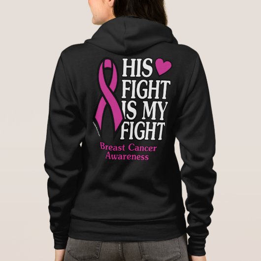 Zijn strijd... borstkanker hoodie (Achterkant)