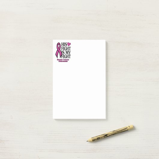 Zijn strijd... borstkanker post-it® notes (Op bureau)