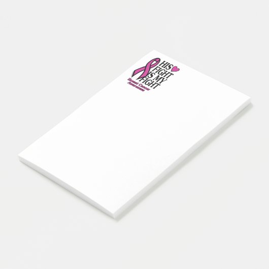 Zijn strijd... borstkanker post-it® notes (Schuin)