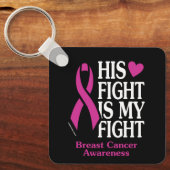 Zijn strijd... borstkanker sleutelhanger (Voorkant)