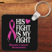 Zijn strijd... borstkanker sleutelhanger (Achterkant)