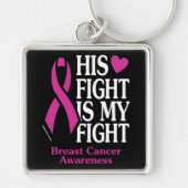 Zijn Strijd...Borstkanker Sleutelhanger (Voorkant)