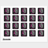 Zijn strijd... borstkanker vierkante sticker (Vel)