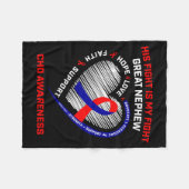 Zijn strijd Grote neef CHD-bewustzijn hartziekte Fleece Deken (Voorkant (Horizontaal))