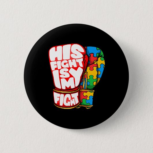 Zijn strijd is mijn dag van het Autisme-bewustzijn Ronde Button 5,7 Cm (Voorkant)
