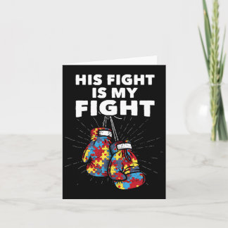 Zijn strijd is mijn 'Fight Autism Awareness Boxing Kaart
