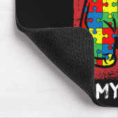 Zijn strijd is mijn 'Fight Autism Awareness Boxing Muismat (Hoek)