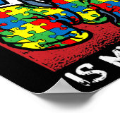 Zijn strijd is mijn 'Fight Autism Awareness Boxing Poster (Hoek)