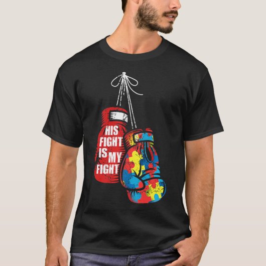 Zijn strijd is mijn 'Fight Autism Awareness Day Bo T-shirt (Voorkant)