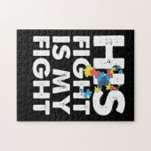 Zijn strijd is mijn 'Fight Autism Awareness' en mi Legpuzzel (Horizontaal)