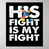 Zijn strijd is mijn 'Fight Autism Awareness' en mi Poster (Voorkant)