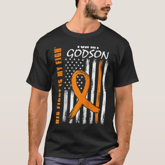 Zijn strijd is mijn gevecht tegen godson Leukemie T-shirt (Voorkant)