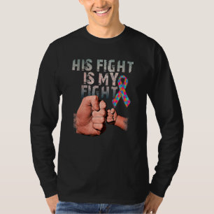 Zijn strijd is mijn steun aan Puzzle Autism Awaren T-shirt