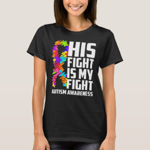 Zijn strijd is mijn steun voor bewustmaking van mi t-shirt