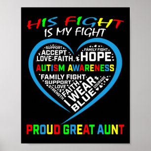 Zijn strijd is mijn strijd Autisme bewustzijn Neef Poster