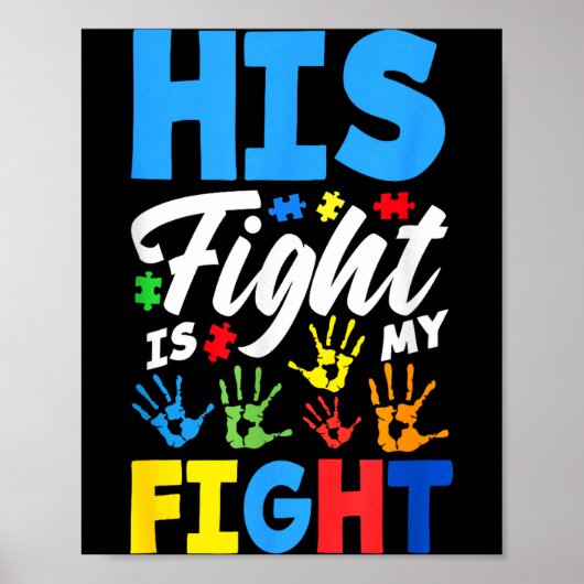 Zijn Strijd Is Mijn Strijd Autisme Bewustzijn Poster (Voorkant)