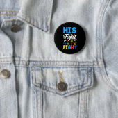 Zijn Strijd Is Mijn Strijd Autisme Bewustzijn Ronde Button 5,7 Cm (In situ)