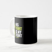 Zijn Strijd Is Mijn Strijd Bloedkanker Lymfoom Bew Koffiemok (Voorkant links)