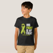 Zijn Strijd Is Mijn Strijd Bloedkanker Lymfoom Bew T-shirt (Voorkant volledig)
