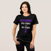 Zijn Strijd Is Mijn Strijd Epilepsie Steun Tri-Blend Shirt (Voorkant volledig)
