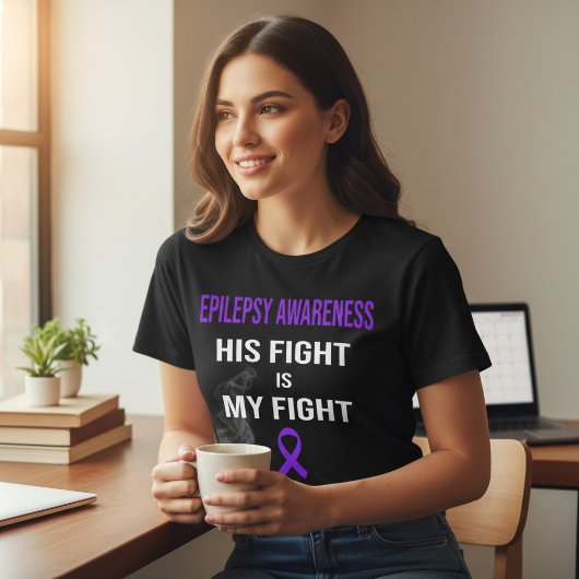 Zijn Strijd Is Mijn Strijd Epilepsie Steun Tri-Blend Shirt