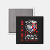 Zijn strijd is mijn strijd Kleinzoon CHD-bewustzij Magneet (Voorkant / Achterkant)