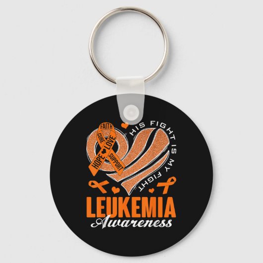 Zijn Strijd Is Mijn Strijd Leukemie Bewustzijn Har Sleutelhanger (Voorkant)