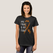 Zijn Strijd Is Mijn Strijd Multiple Sclerose Bewus T-shirt (Voorkant volledig)