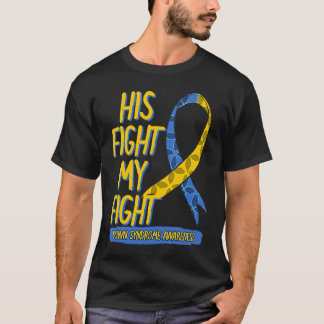 Zijn strijd is mijn strijd om Syndrome Blauw en Ye T-shirt