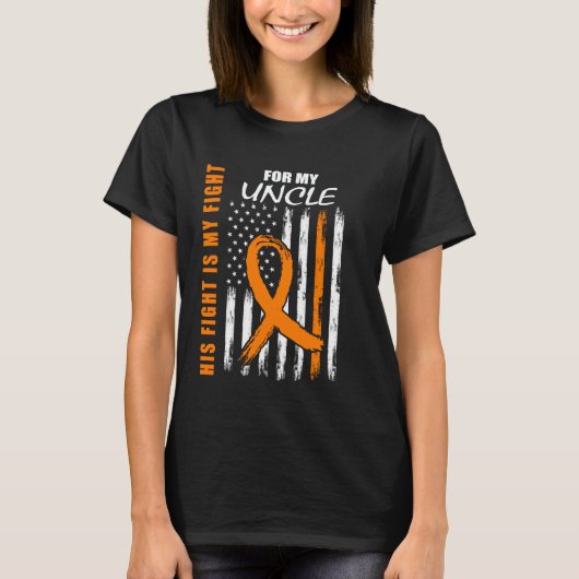 Zijn Strijd Is Mijn Strijd Oom Multiple Sclerose F T-shirt (Voorkant)