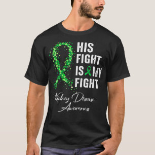 Zijn strijd is mijn strijd tegen de groene ribbon  t-shirt