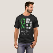 Zijn strijd is mijn strijd tegen de groene ribbon t-shirt (Voorkant volledig)