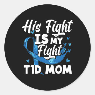 Zijn strijd is mijn strijd tegen de T1D mam Diabet Ronde Sticker
