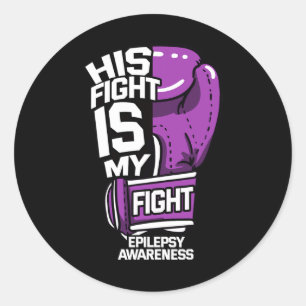 Zijn strijd is mijn strijd tegen epilepsie, neurol ronde sticker