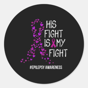 Zijn strijd is mijn strijd tegen epilepsie ronde sticker