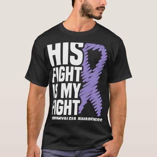 Zijn strijd is mijn strijd tegen fibromyalgie t-shirt (Voorkant)