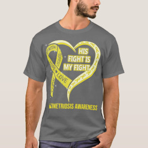 Zijn strijd is mijn strijd tegen hart endometriose t-shirt