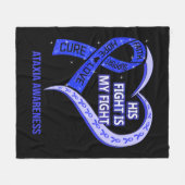 Zijn strijd is mijn strijd tegen het Ataxia Bewust Fleece Deken (Voorkant (Horizontaal))