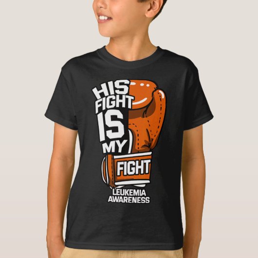 Zijn strijd is mijn strijd tegen leukemie.. t-shirt (Voorkant)