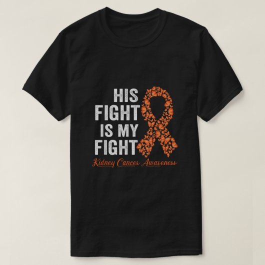 Zijn strijd is mijn strijd tegen oranje ribbon Kid T-shirt (Design voorkant)