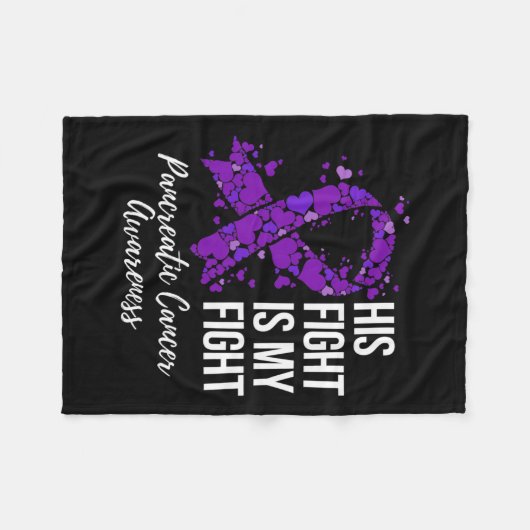 Zijn strijd is mijn strijd tegen pancreaskanker fleece deken (Voorkant (Horizontaal))