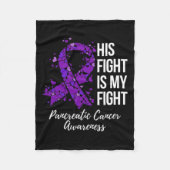 Zijn strijd is mijn strijd tegen pancreaskanker fleece deken (Voorkant)