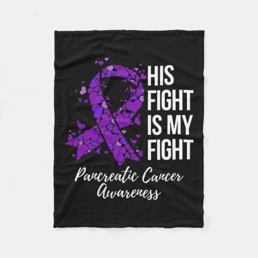 Zijn strijd is mijn strijd tegen pancreaskanker fleece deken (Voorkant)