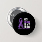 Zijn strijd is mijn strijd tegen pancreaskanker ronde button 5,7 cm (Voorkant /achterkant)