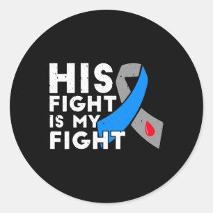 Zijn strijd is mijn strijd van type 1 diabetes ronde sticker